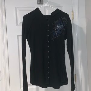 Long sleeve hooded t shirt